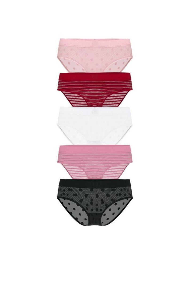 Трусики слип с микрпосеткой 964679612 (5 шт.) multi