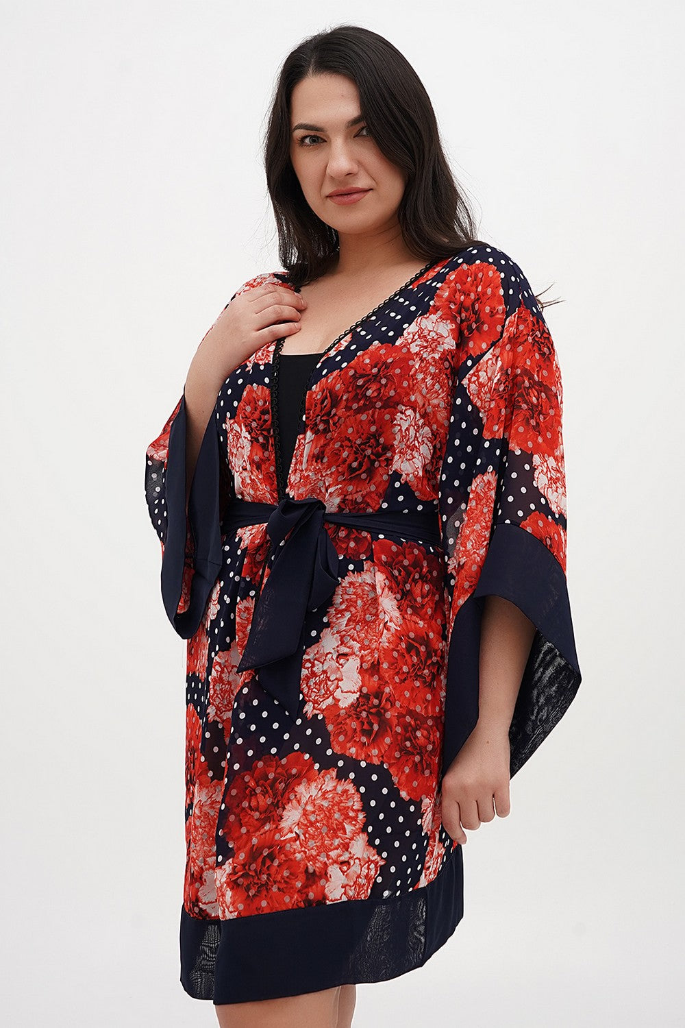 Пляжная туника TT-3410 dots/red