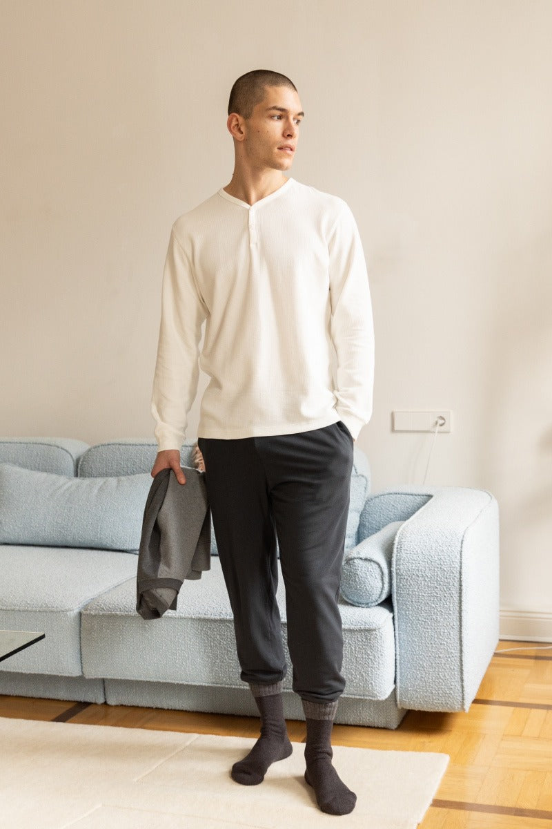 Мужская пижама из хлопка 705581567 white/gray