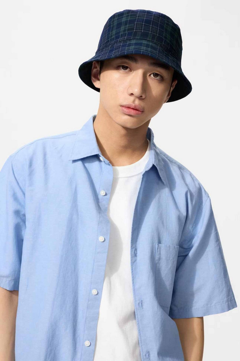 Панама з бавовни 998462799 blue Uniqlo