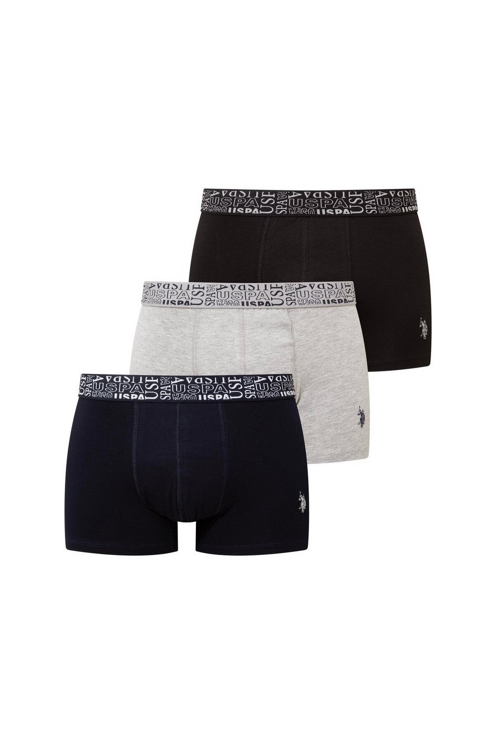 Мужские трусы шорты из хлопка 80543 navy/black/grey (3 шт.)