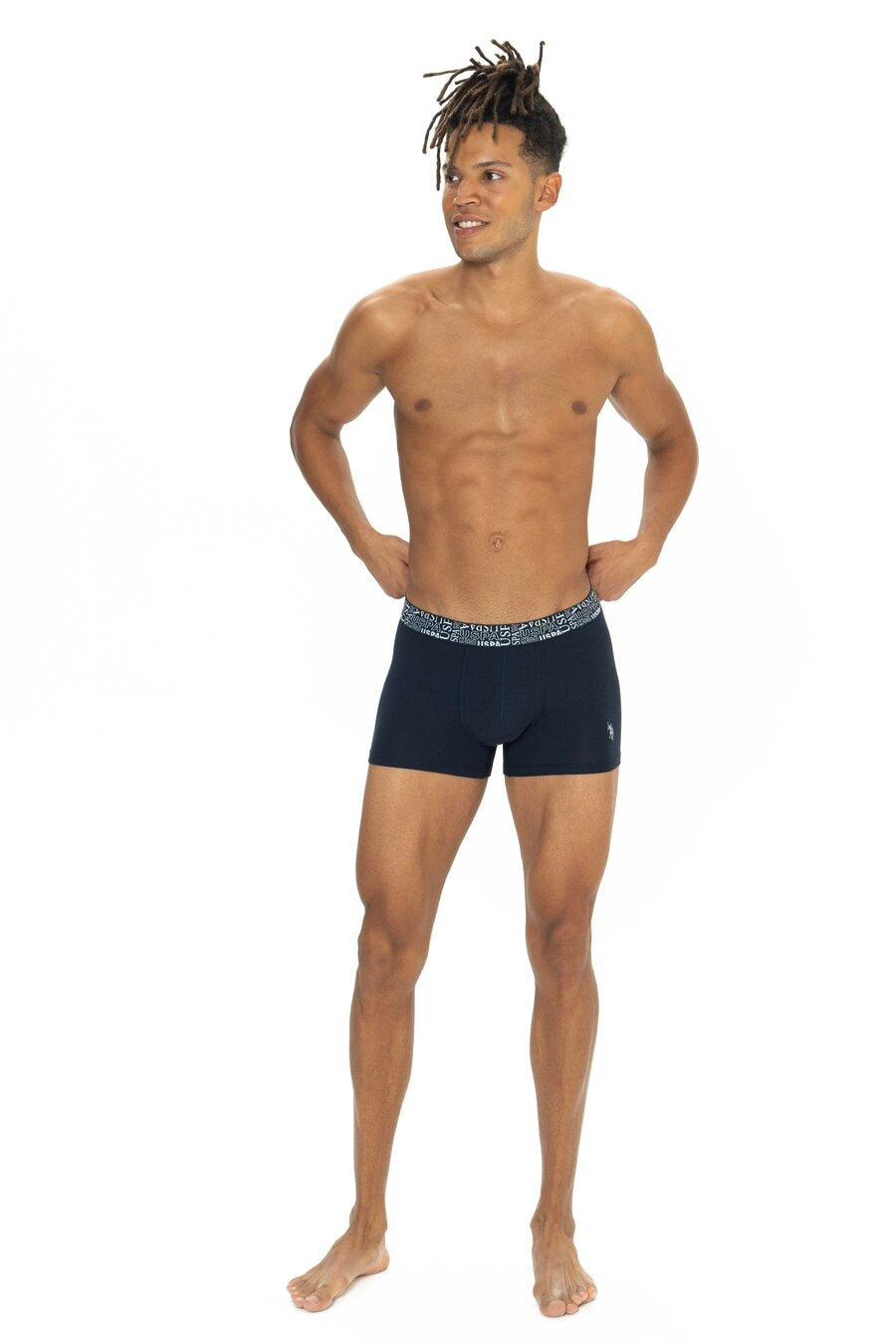 Мужские трусы шорты из хлопка 80543 navy/black/grey (3 шт.)