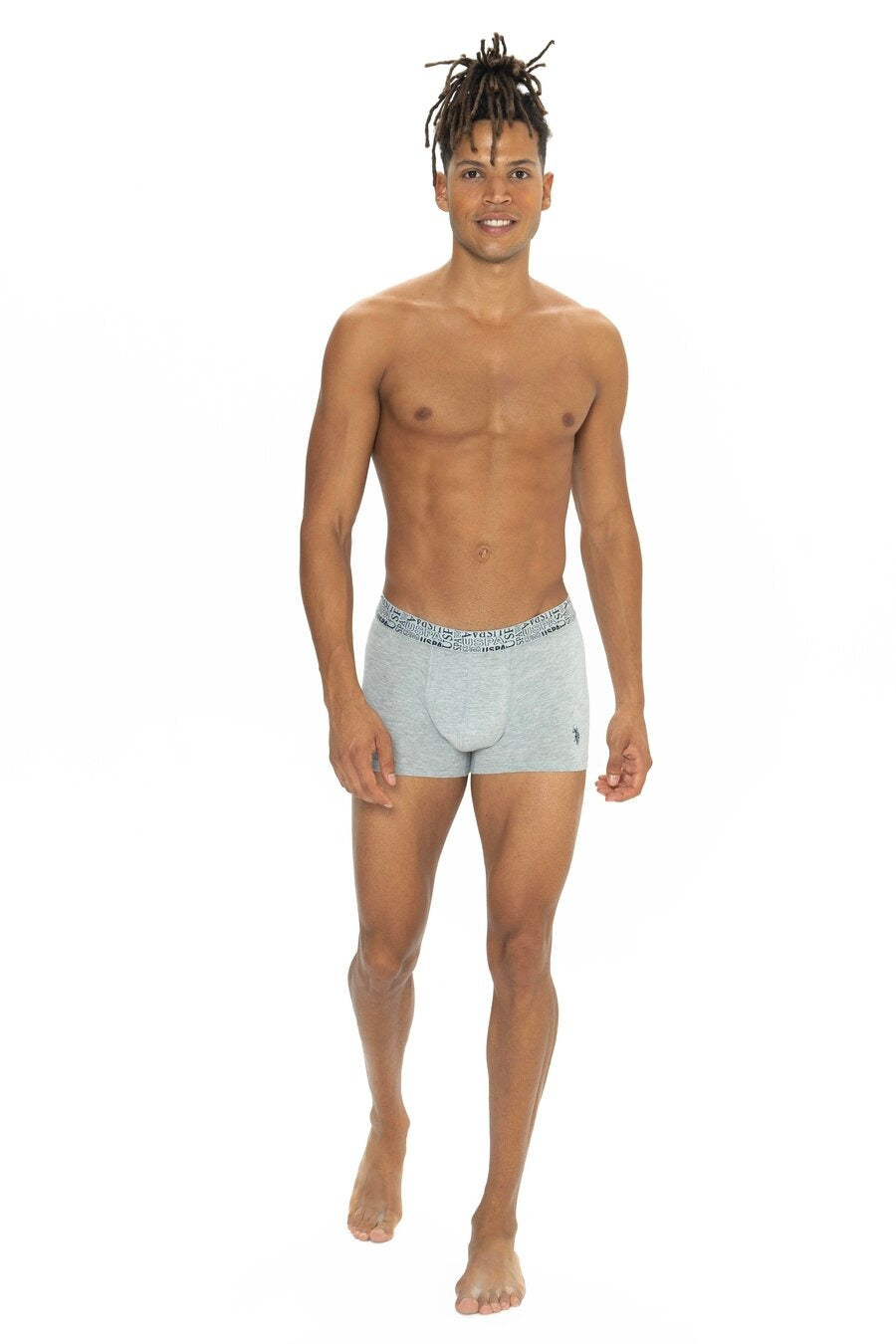 Мужские трусы шорты из хлопка 80543 navy/black/grey (3 шт.)