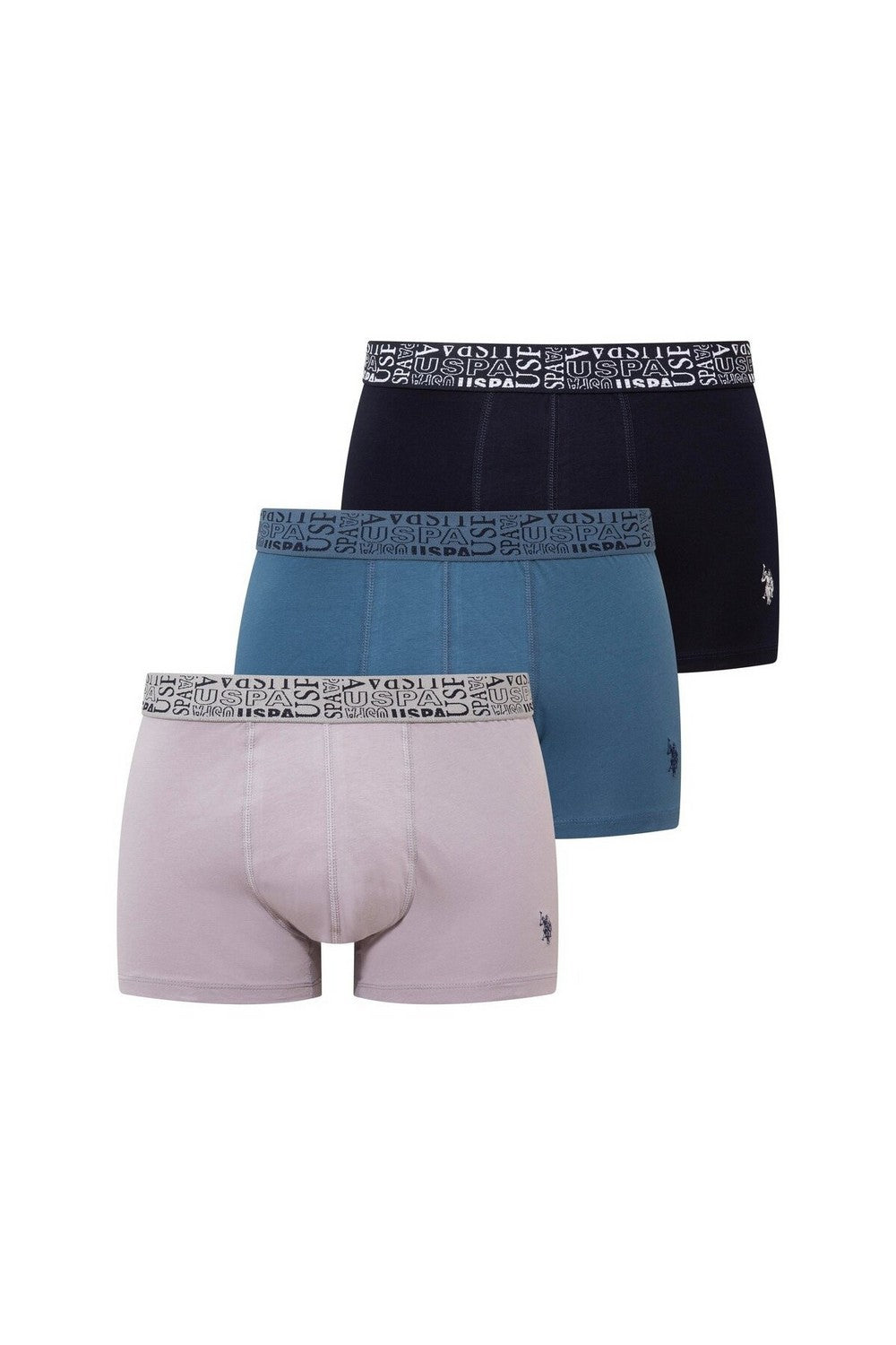 Мужские трусы шорты из хлопка 80543 navy/indigo/grey (3 шт.)