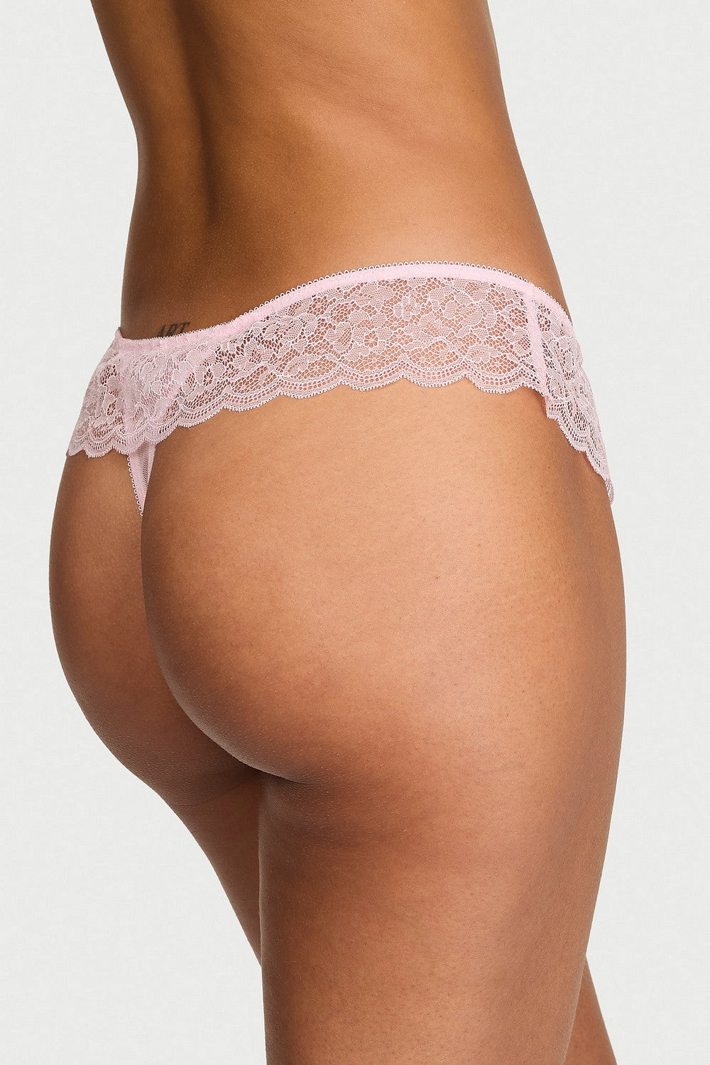 трусики стрінги із мереживом 110596751 pink Victoria`s Secret
