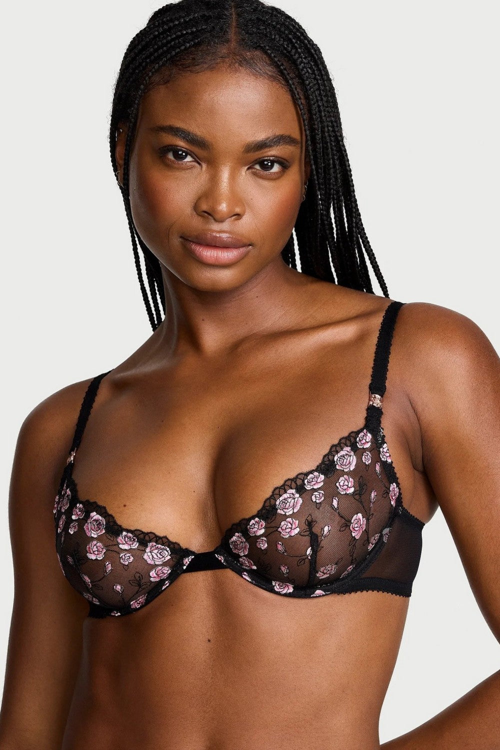 Комплект білизни із мікросітки 142021915 black Victoria`s Secret