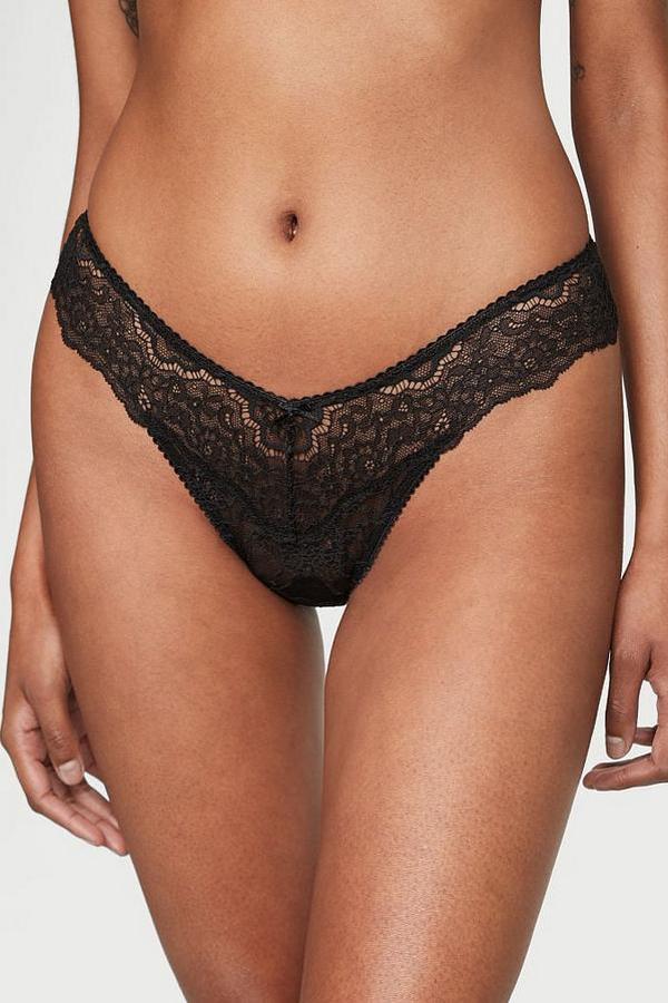 Кружевные трусики бразильяна 151608774 black