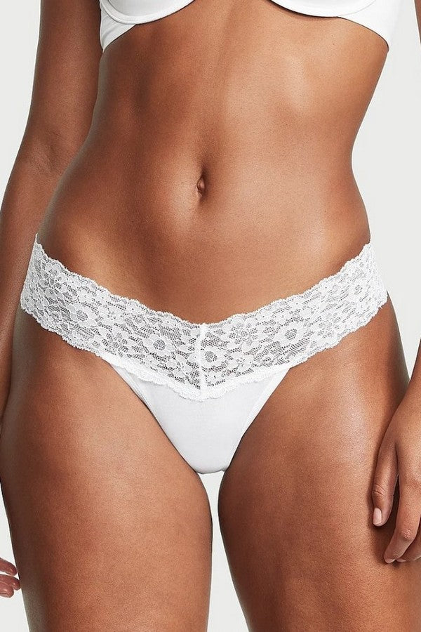 Трусики стринг с кружевом 213185513 white