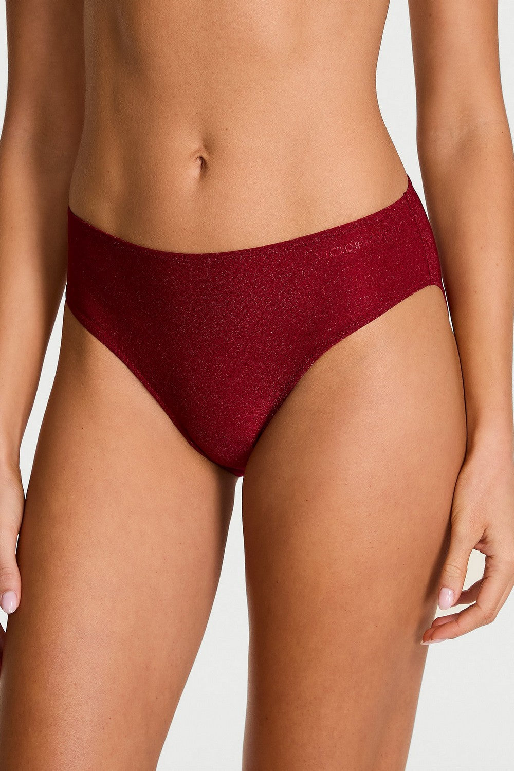 Трусики сліп із шиммером 228055548 bordo Victoria`s Secret