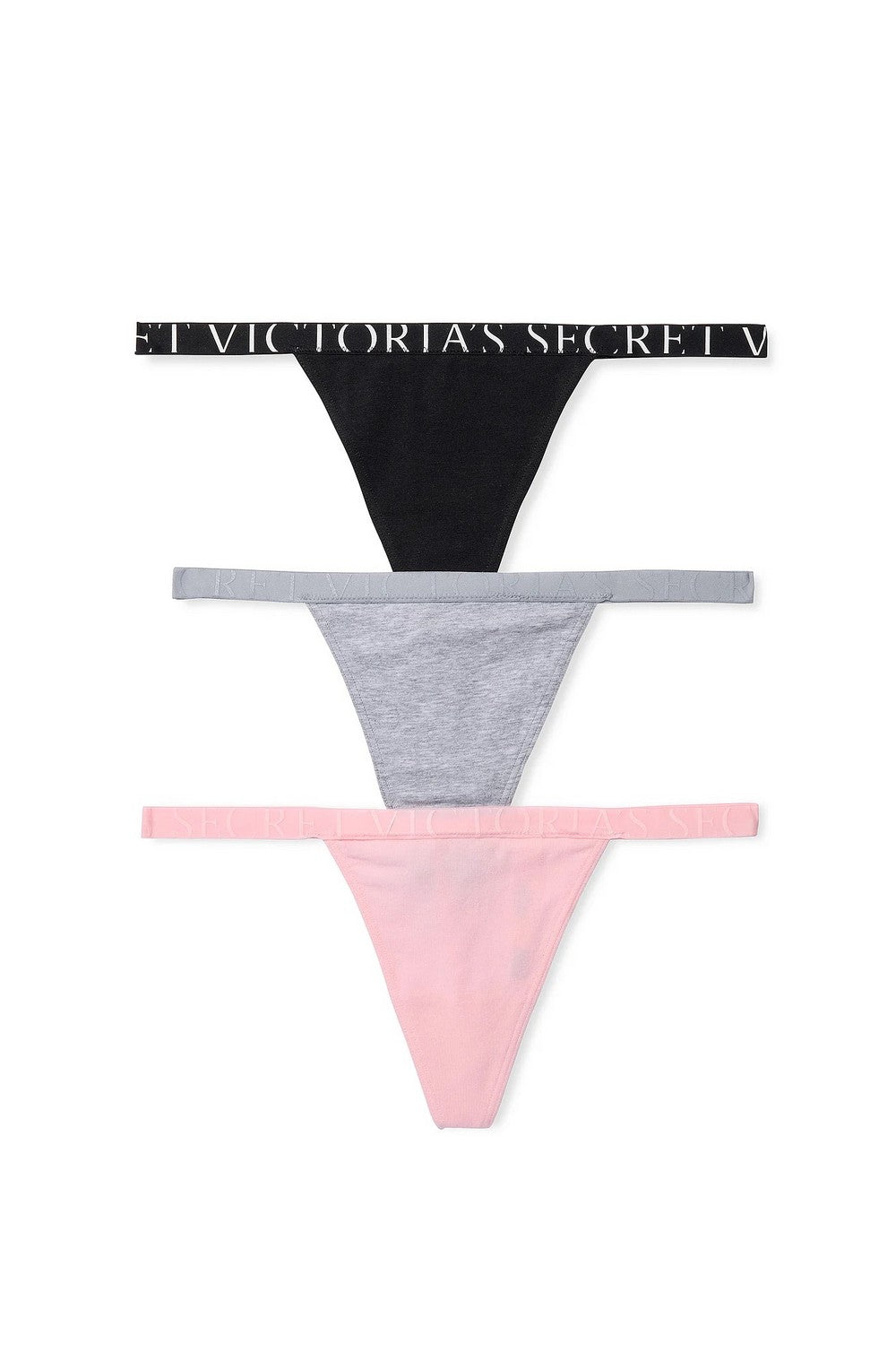 Бавовняні трусики стрінг 232022726 (3 шт.) multi Victoria`s Secret
