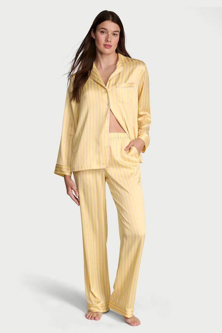 Сатиновая пижама с брюками 237208130 yellow