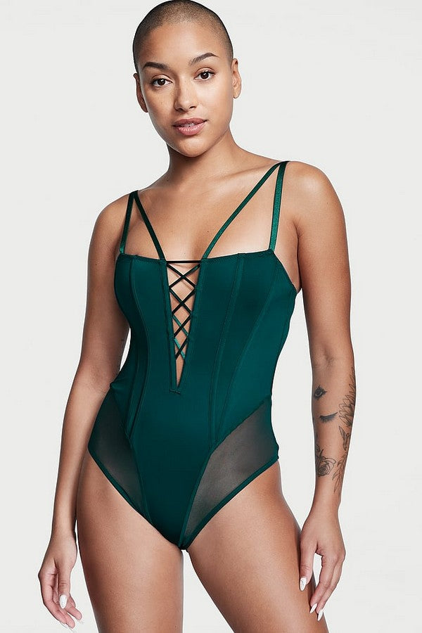 Боді-сліп зі шнурівкою 242274851 green