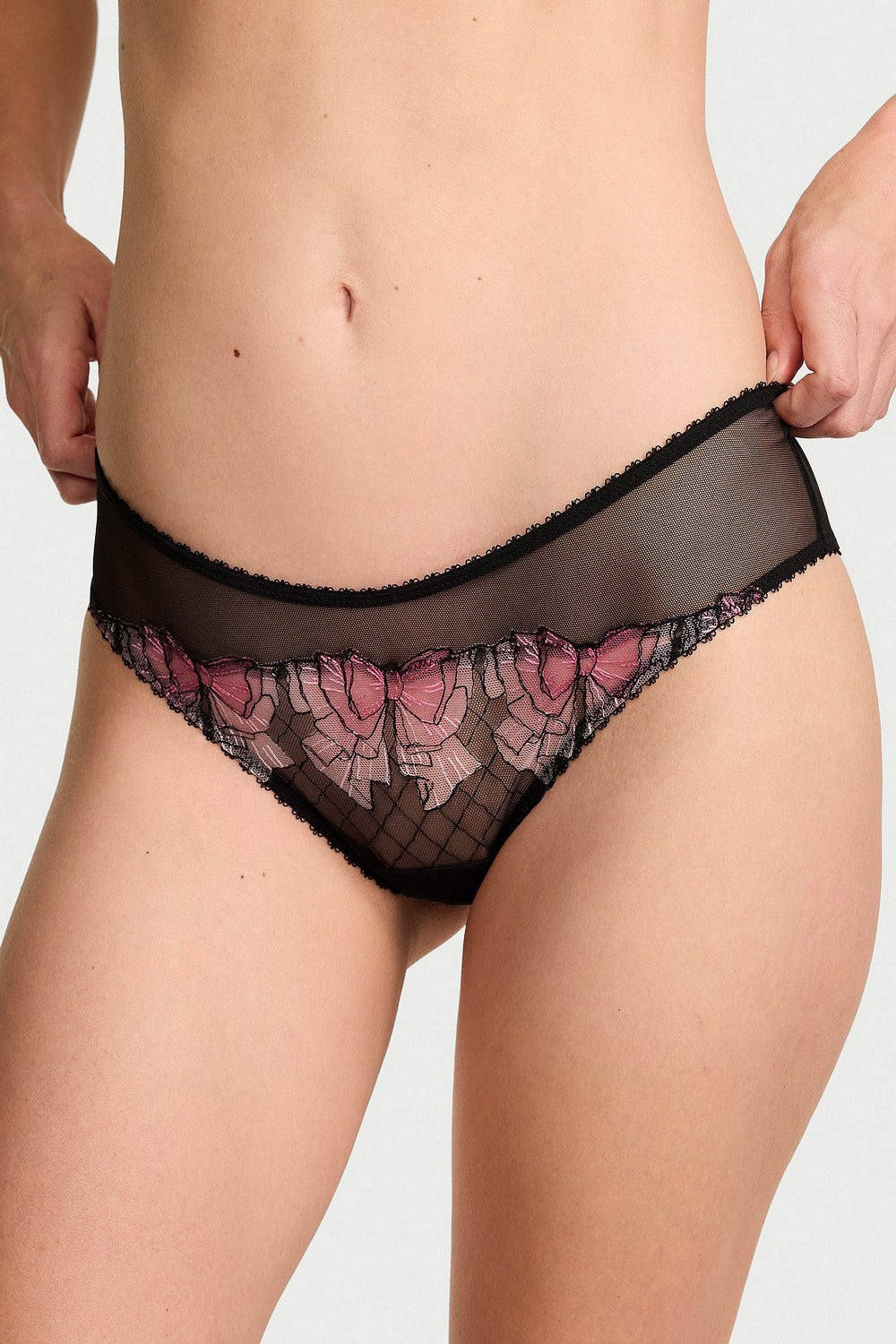 Трусики бразиліана з мікросітки 258257240 black Victoria`s Secret