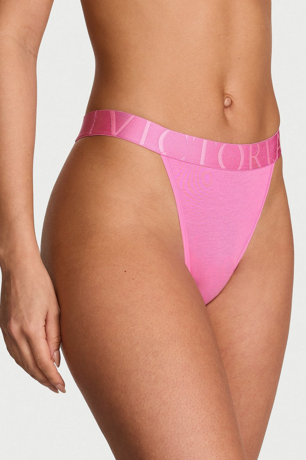 Трусики з логотипом танга 276984464 pink Victoria`s Secret