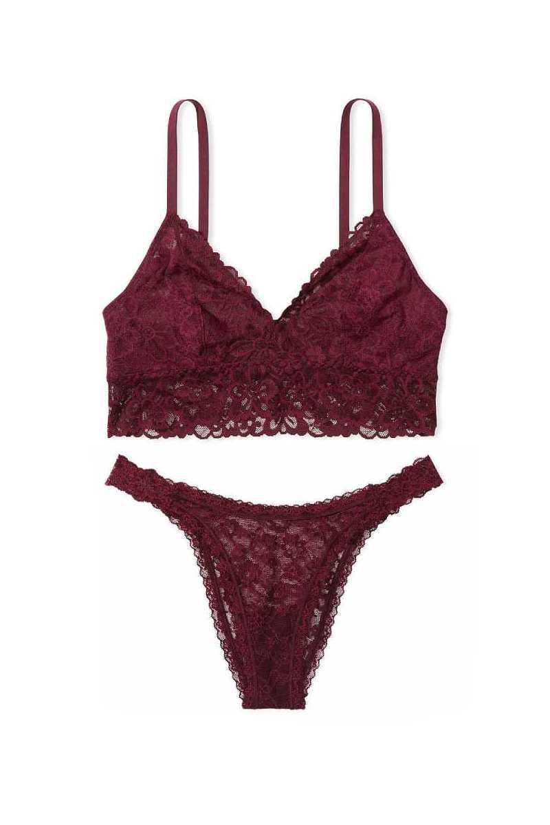 Мереживний комплект білизни 284724046 burgundy