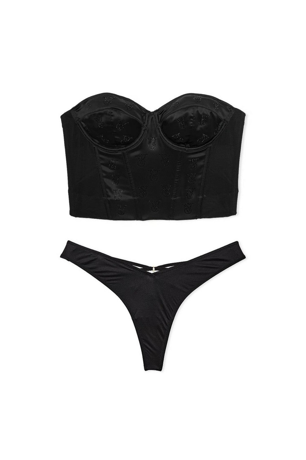 Комплект білизни з корсетним топом 317345294 black