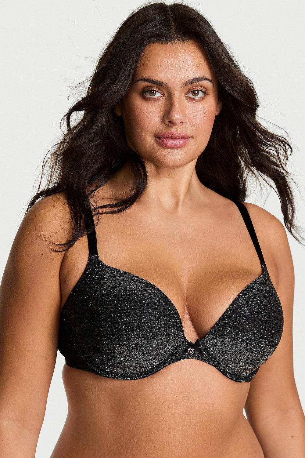 Блискучий бюстгальтер пуш-ап 319200006 black Victoria`s Secret