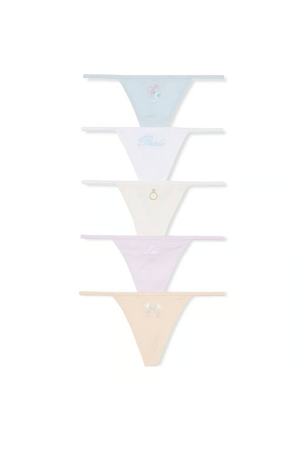 Бавовняні трусики стрінг 321760392 (5 шт.) multi Victoria`s Secret