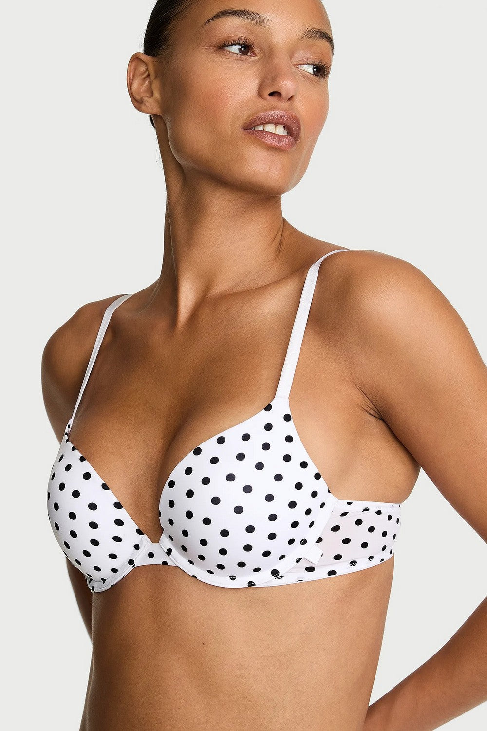 Бюстгальтер пуш-ап в горошок 326621337 white Victoria`s Secret