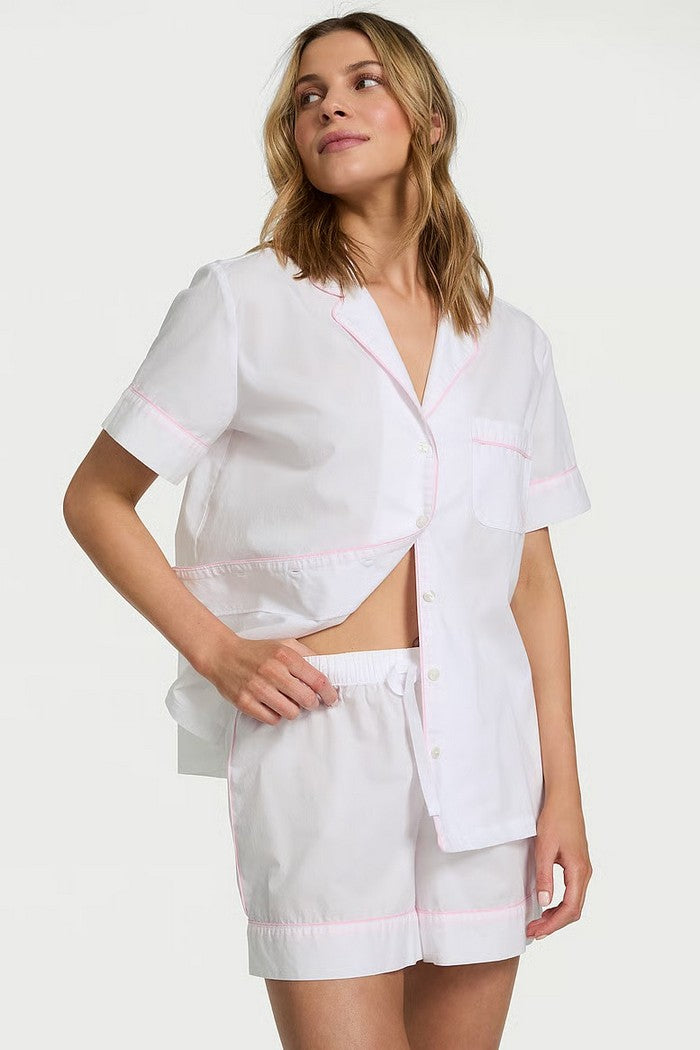 Хлопковая пижама с шортами 341257790 white