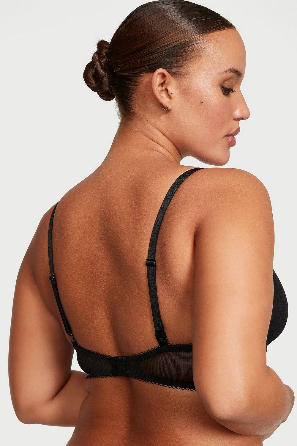 Бюстгальтер із мікросітки 345985357 black Victoria`s Secret спина