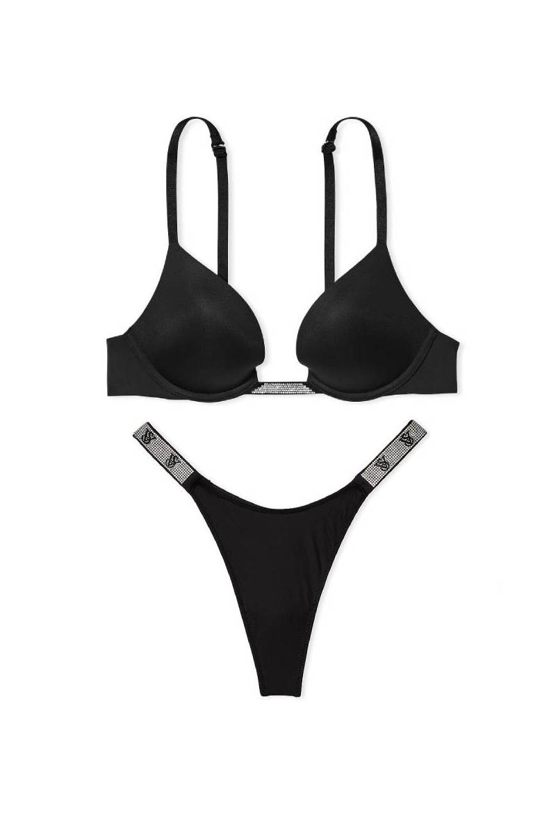 Комплект білизни зі стразами 401812260 black