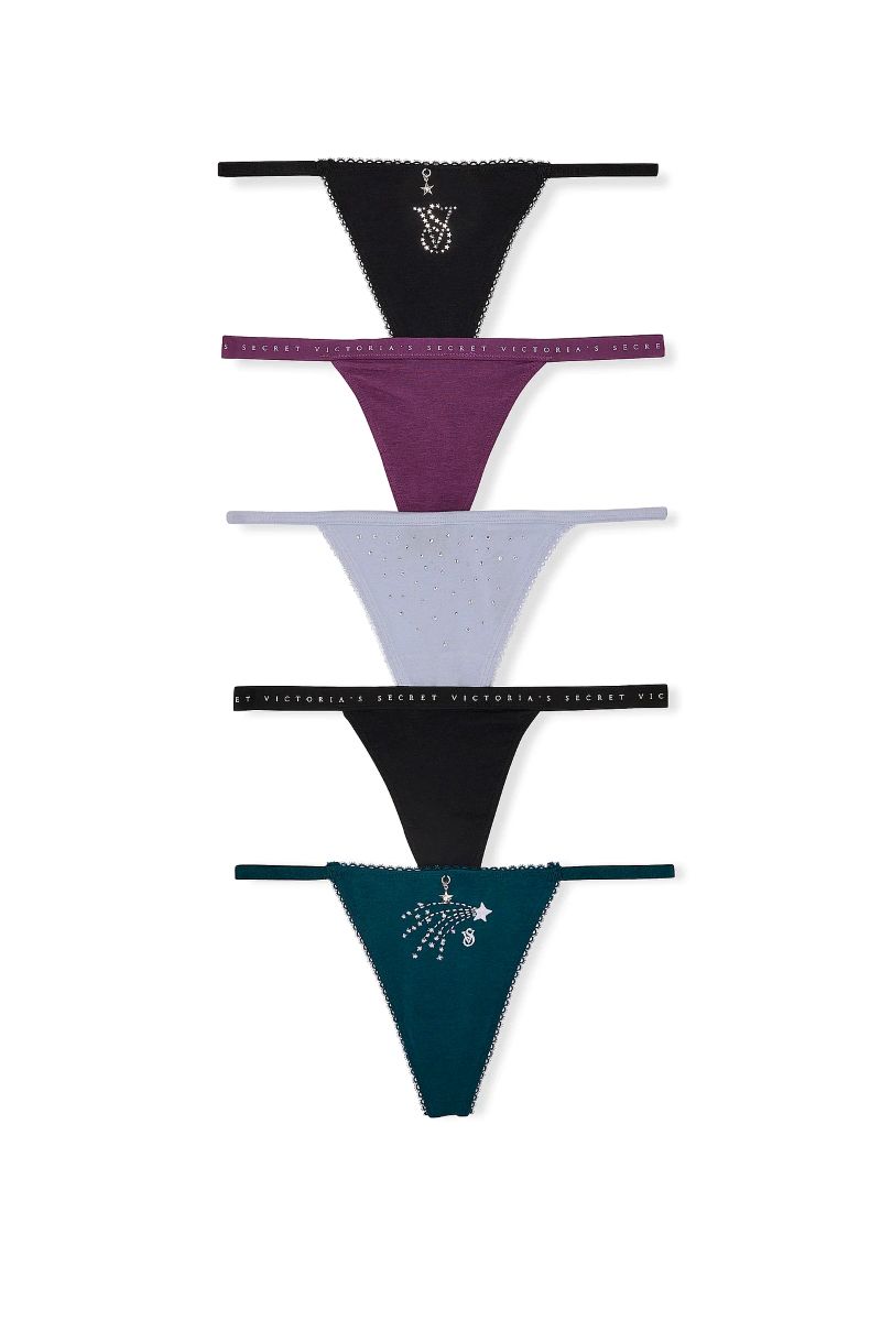 Хлопковые трусики стринг 414433948 (5 шт.) multi