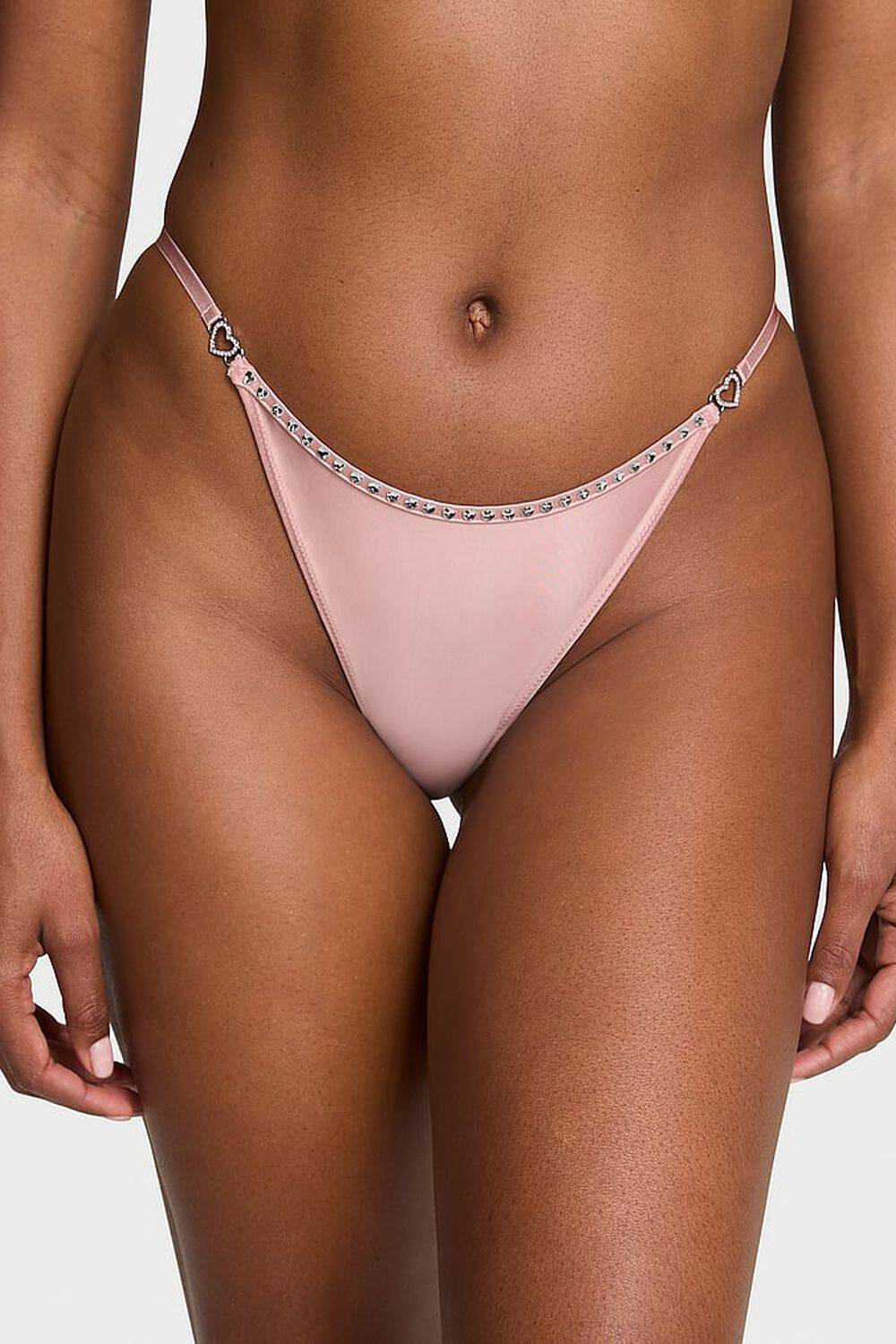 Трусики бразиліана зі стразами 42403316 rose Victoria`s Secret