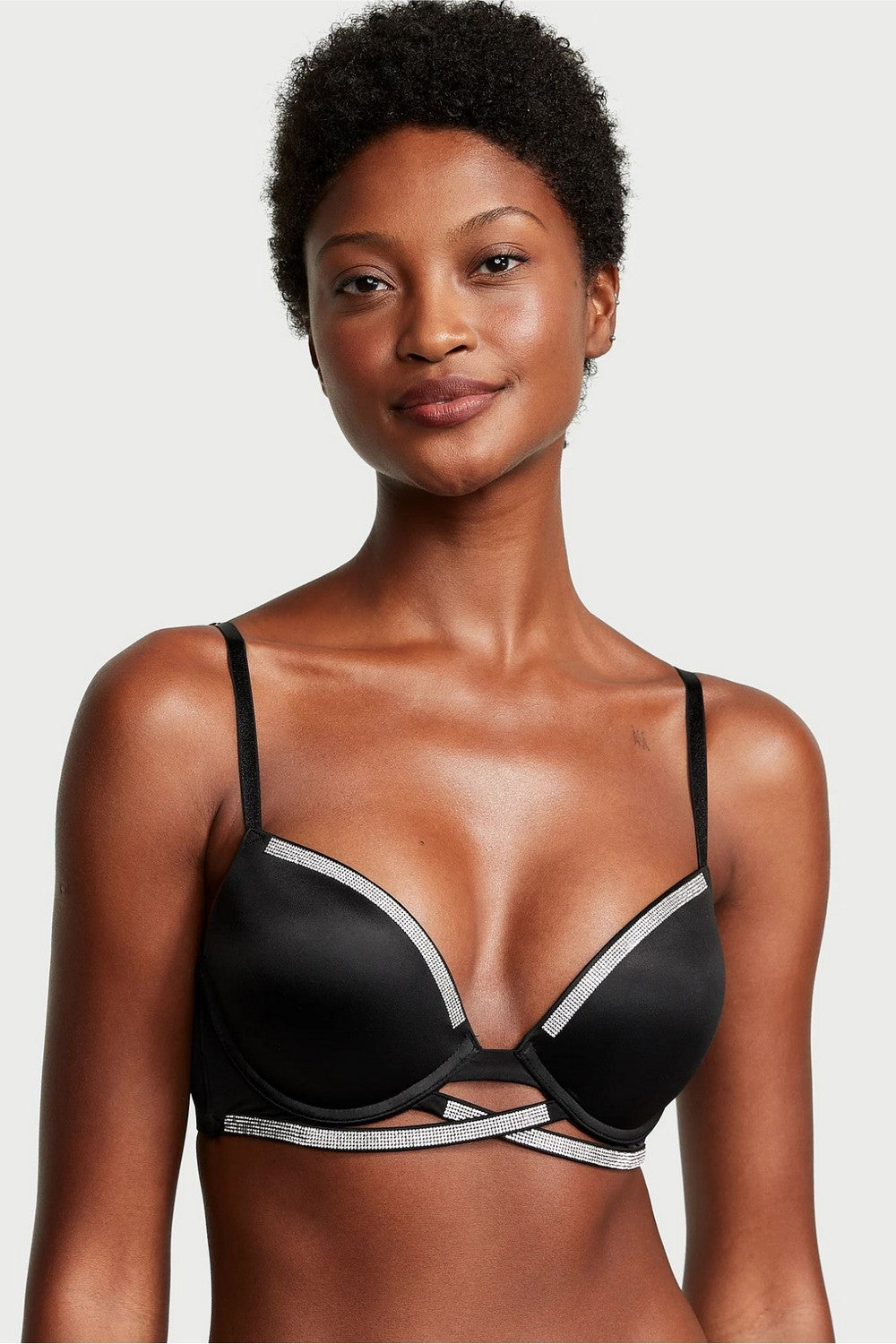 Комплект білизни зі стразами 431687073 black