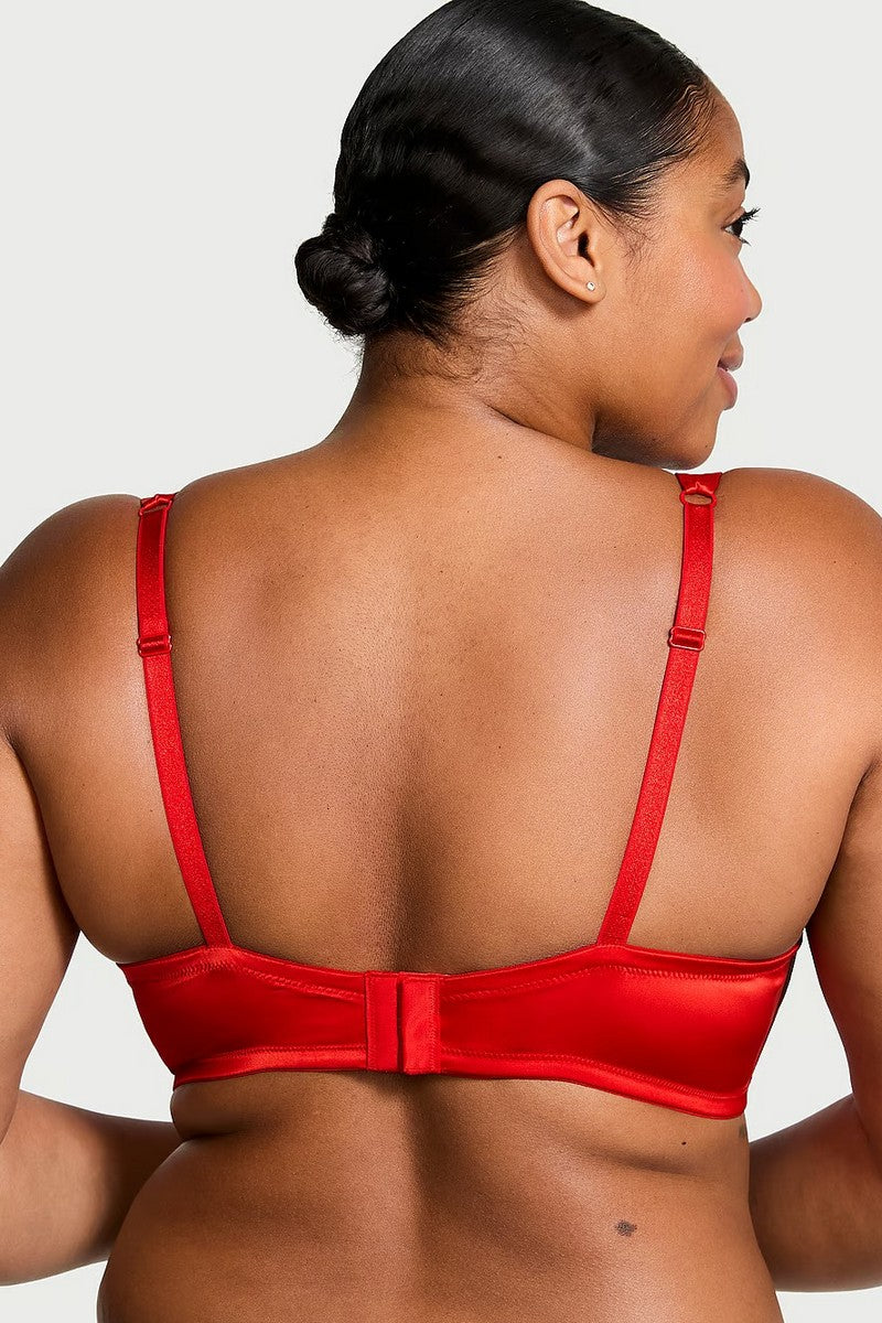 Атласний бюстгальтер із розрізами 442615505 red Victoria`s Secret спина
