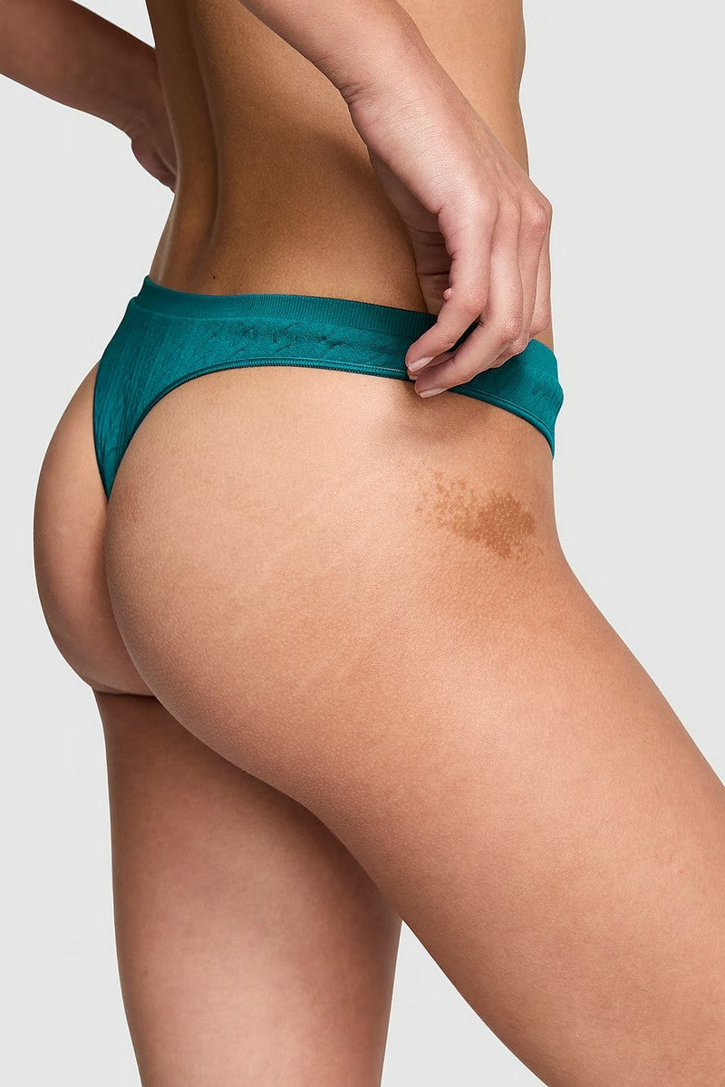 Стрінги з текстурної тканини 45491902 green Victoria`s Secret спина