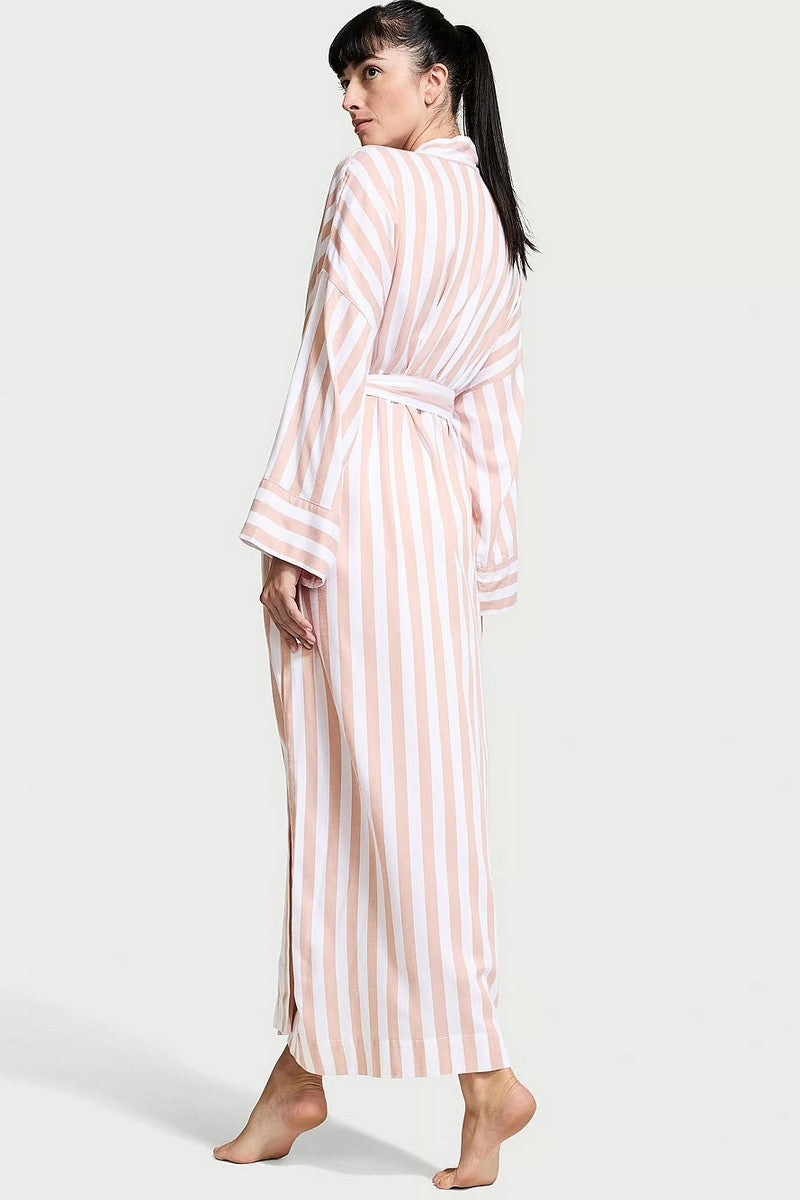 Длинный халат из модала 456336464 white/brown