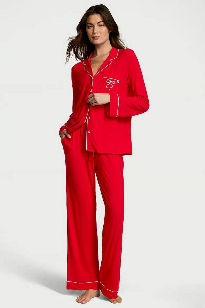 Пижама из модала с брюками 471437500 red