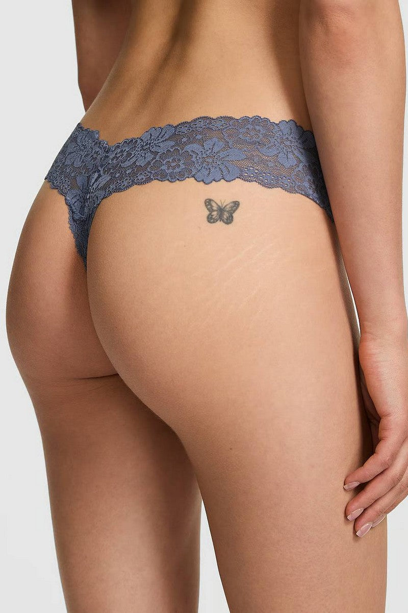 Мереживні трусики стрінги 484928023 blue Victoria`s Secret спина