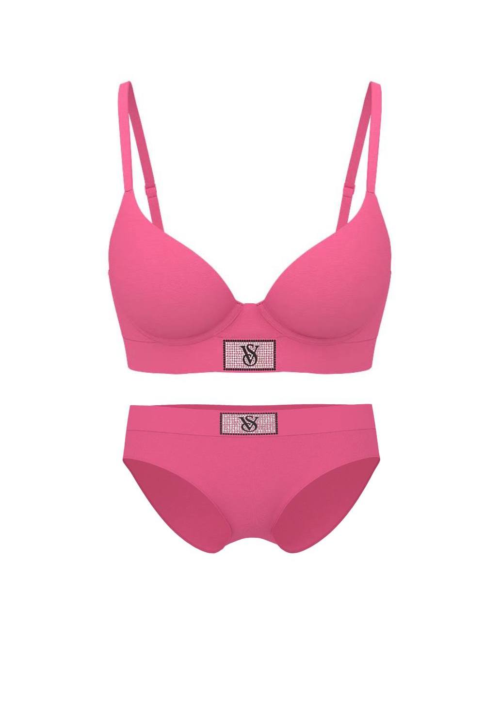 Комплект білизни зі стразами 517752352 pink Victoria`s Secret