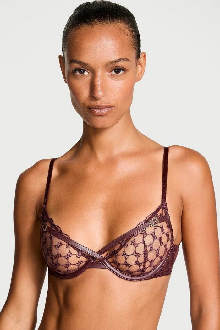 Бюстгальтер с ремешками 555913493 burgundy