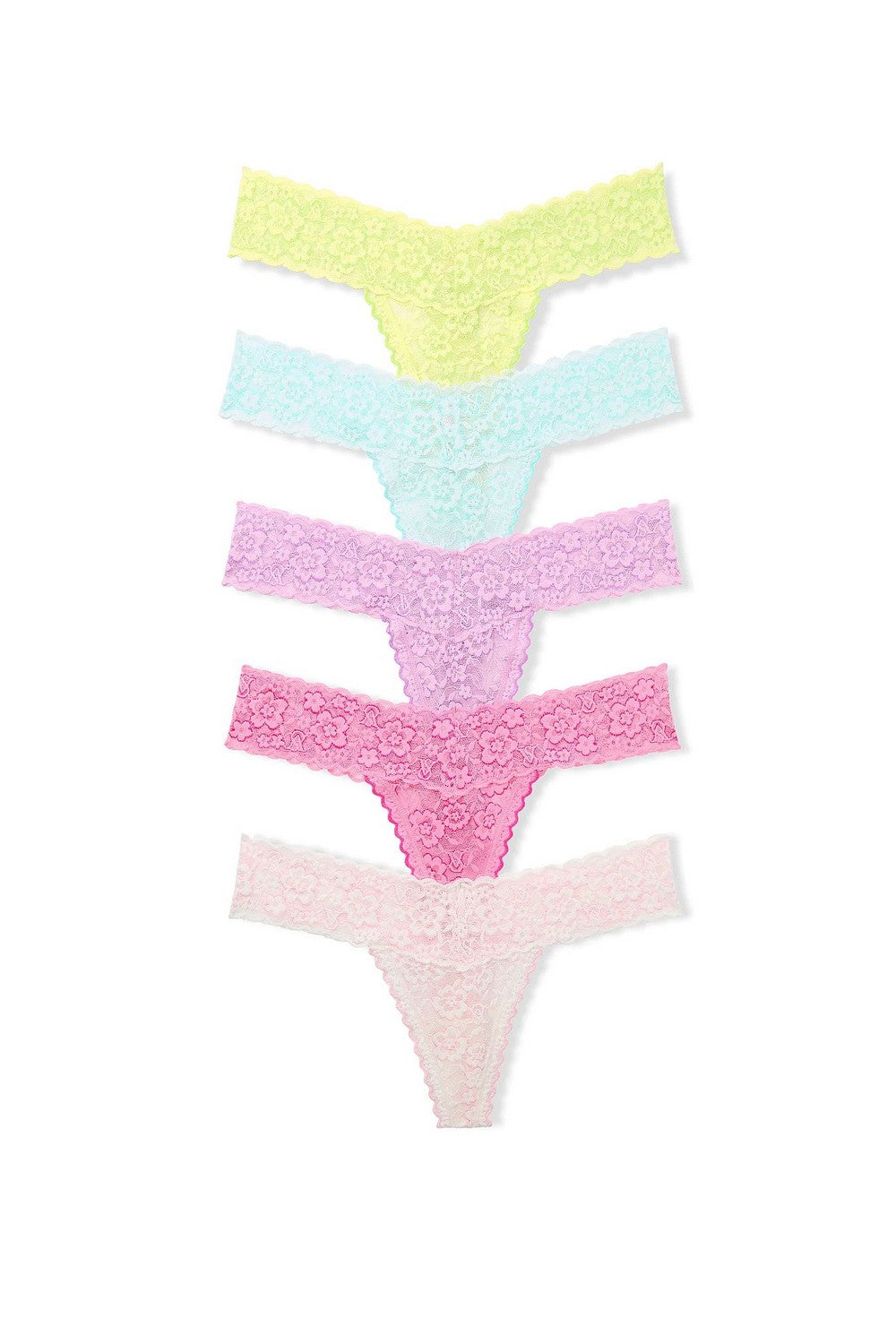 Мереживні трусики стрінг 57561099 (5 шт.) multi Victoria`s Secret