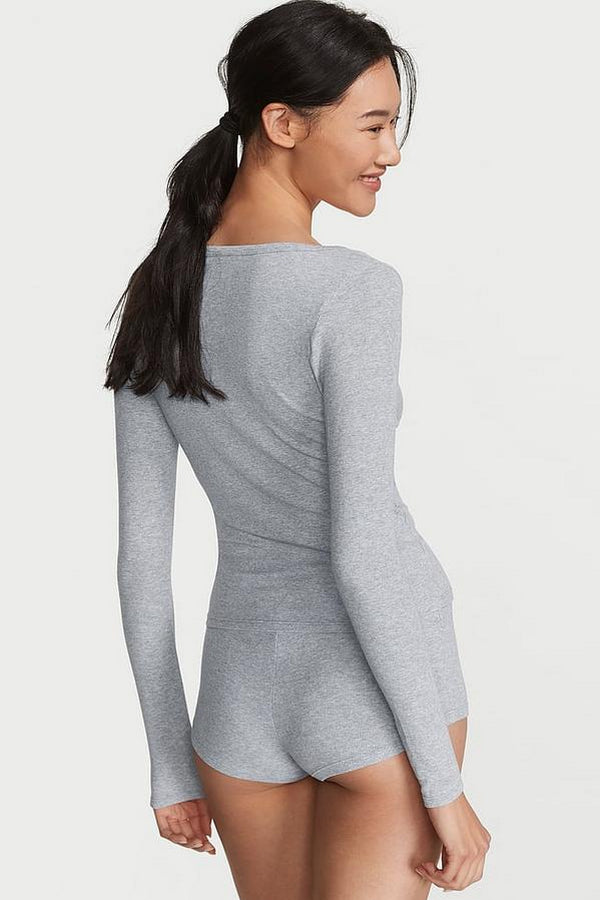 Пижама из модала в рубчик 585314874 gray