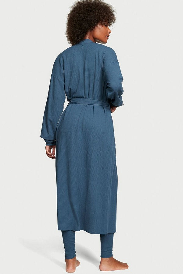 Довгий халат з поясом 586563333 blue