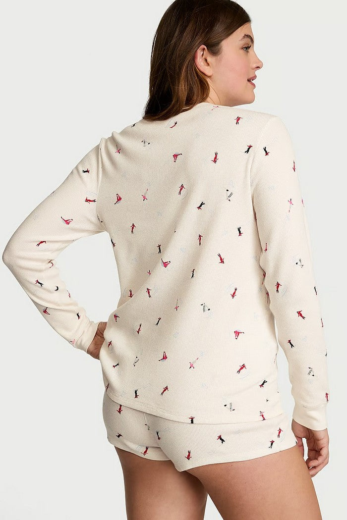 Хлопковая пижама с принтом 591115093 milk