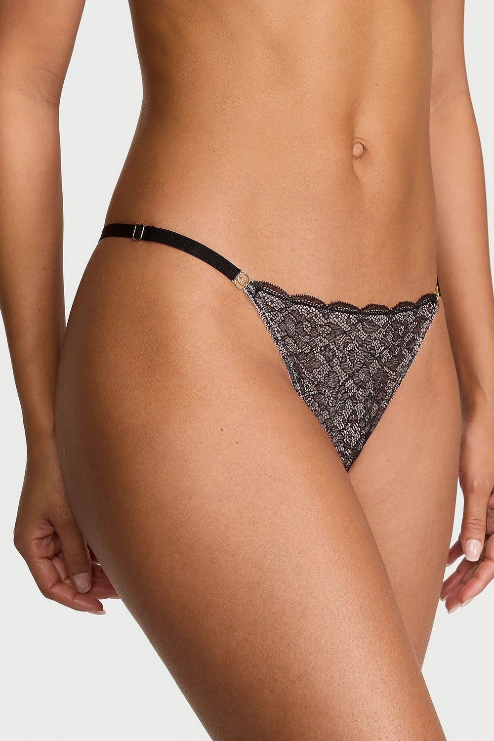 Стрінги з тонкими боковинками 639530200 black/rose Victoria`s Secret
