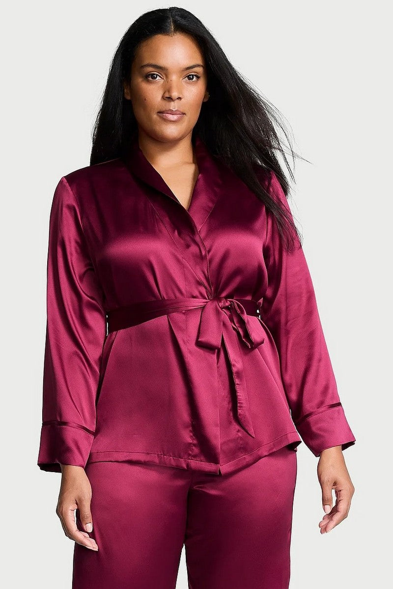 Домашняя блуза на запах 649026547 burgundy