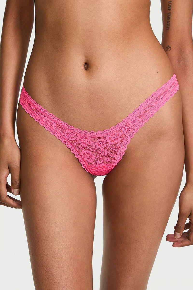 Мереживні трусики стрінг 706974199 pink Victoria`s Secret