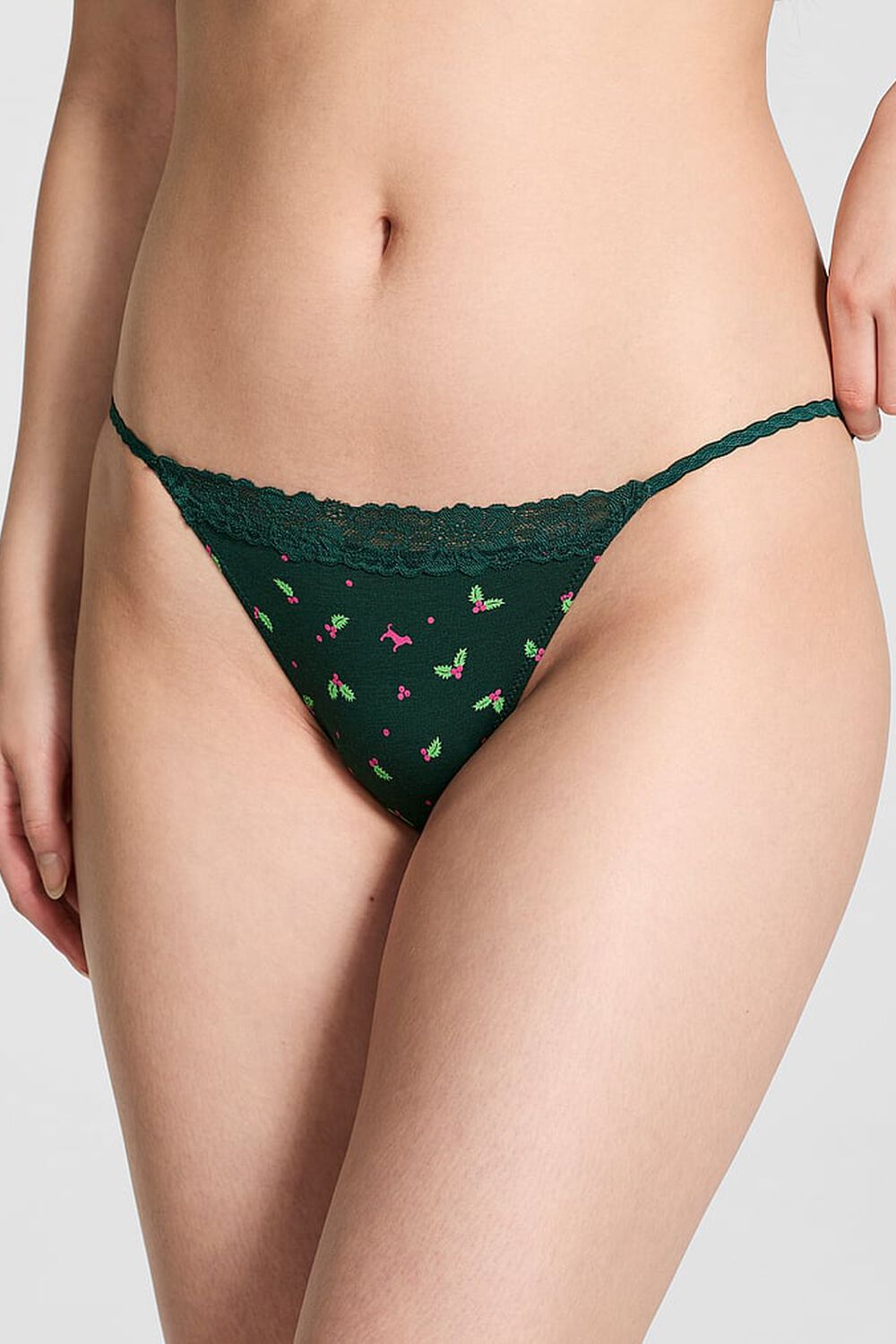 Трусики бікіні з принтом 852868168 green Victoria`s Secret