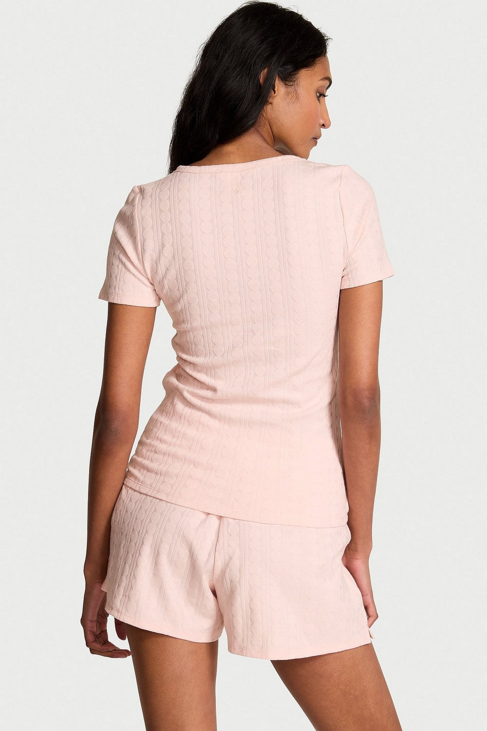 Хлопкова піжама з шортами 906828111 rose Victoria`s Secret