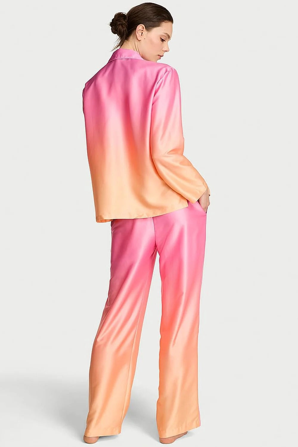 Піжама із сатину 921538287 pink Victoria`s Secret спина