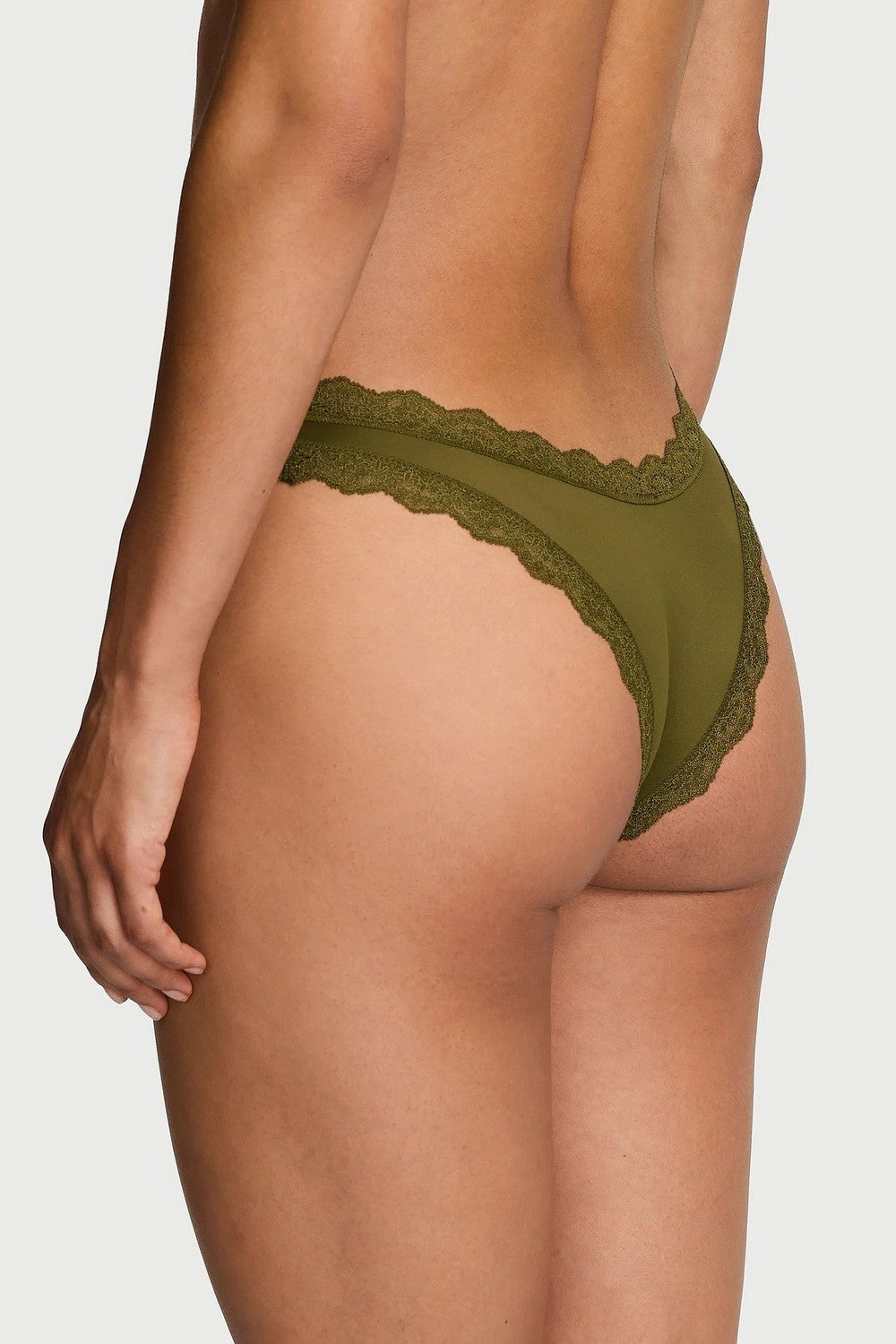 Трусики бразиліана з мереживом 977816815 green Victoria`s Secret