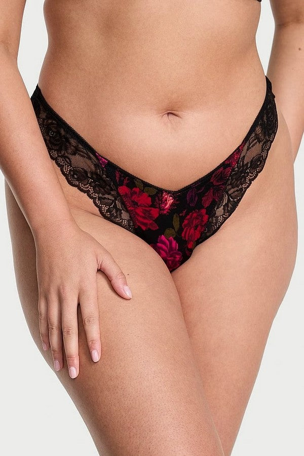 Мереживні трусики стрінги 990630845 black/red