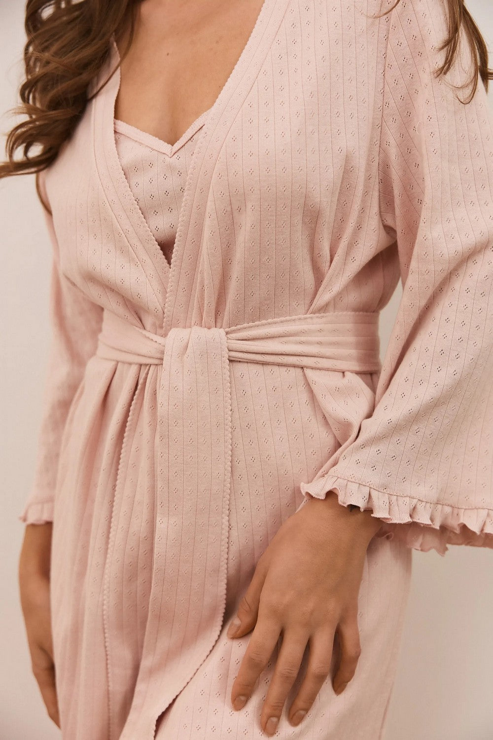 Халат із широкими рукавами Sandra SN-5031 rose