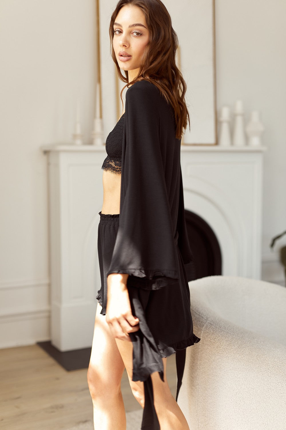 Халат из модала Viki VK-5037 black